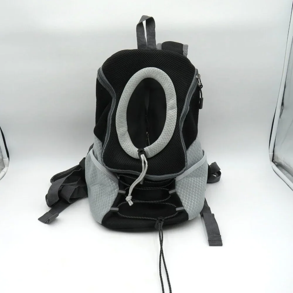 Pawaboo Pet Carrier Backpack Front Facing Dog Cat Size Small Gray Mesh Travel